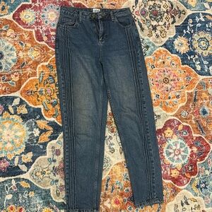 BDG dark wash mom jeans with side details
